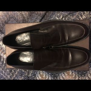 Dark brown men gucci shoes